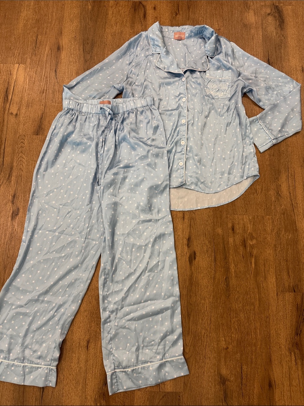 Show Me Your MuMu Light Blue Star-Print Pajama Set